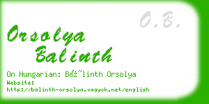 orsolya balinth business card